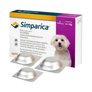 Simparica 10 mg 2.5 a 5 kg (3 Tabletas)