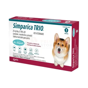 Simparica TRIO 10.1 a 20 kg (3 Tabletas)