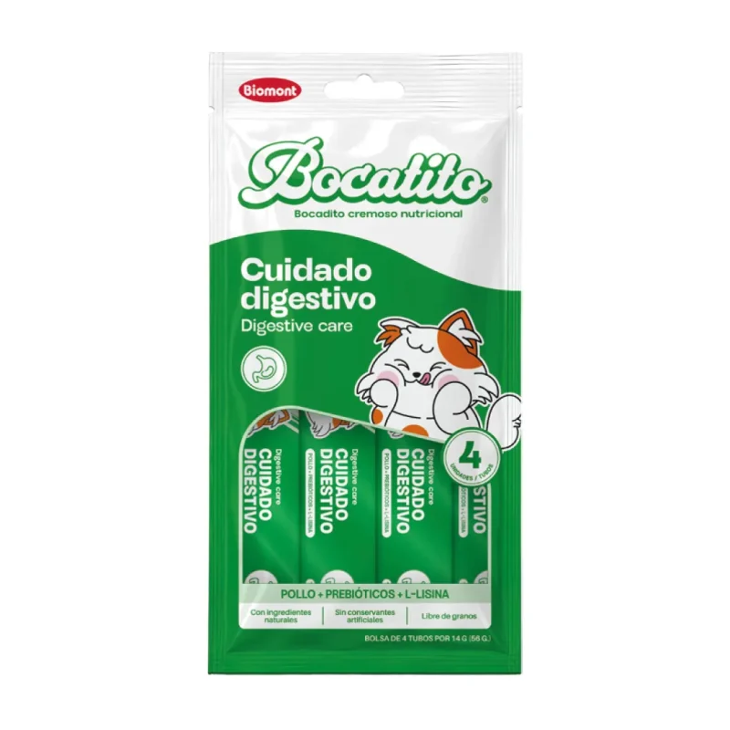 Bocatito Snack Funcional Para Gatos - Cuidado Digestivo (Pack 4 Sachets)