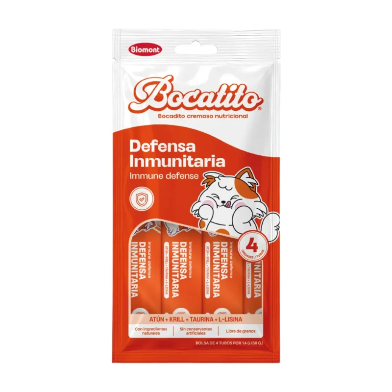 Bocatito Snack Funcional Para Gatos - Defensa Inmunitaria (Pack 4 Sachets)