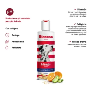 Ricocan Shampoo Antipulgas Frasco 380 ml